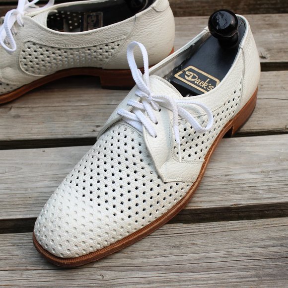 Vintage the Hartt Shoe White Perforated Leather Derby, Men's 9 D, Made in Canada - Picture 4 of 13